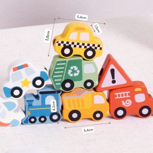 Woopie Green Drewniana Nawlekanka Transport 13 el. (59646) 6