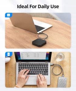 Kabel USB 3.0 A-A 5Gb/s nylonowy szary 0.3m SUNGUY 2