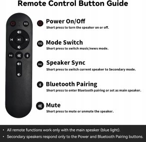Głośnik Zewnętrzne głośniki Bluetooth 250 W, synchronizacja między głośnikami 2szt. 3