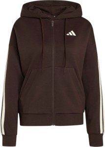 Adidas Bluza damska Essentials 3-Stripes Full-Zip Fleece Hoodie brązowa KX0784 XS 2