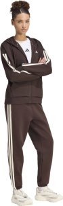 Adidas Bluza damska Essentials 3-Stripes Full-Zip Fleece Hoodie brązowa KX0784 XS 6