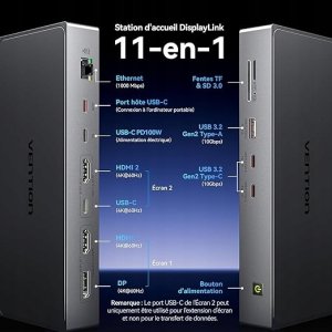 Stacja/replikator Vention 11w1 Stacja dokująca do laptopa DisplayLink 4K HDMI USB C 10Gbps 2