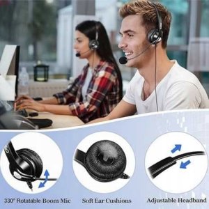 Słuchawki Zestaw słuchawkowy Callez C500 RJ9 z mikrofonem czarny telefoniczne 4