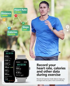 Smartwatch Damski elegancki IDW28 1,85-calowy IP68 funkcje srebrny 4