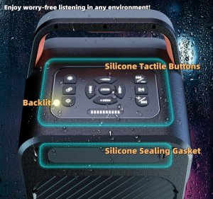 Głośnik Przenośny Bluetooth LED głęboki Bass czarny bezprzewodowy 240 W 5