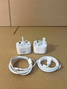 Ładowarka Lightning USB-C do Apple biała kabel i Wtyczka UK 2 sztuki 2