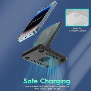 Ładowarka Indukcyjna do telefonu magnetyczna MagSafe czarna 15W 2