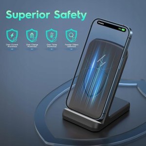 Ładowarka Indukcyjna do telefonu magnetyczna MagSafe czarna 15W 3