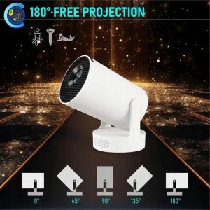 Projektor HY300 Ultra HDMI WIFI6 LED Bluetooth Android biały Wtyczka UK 3