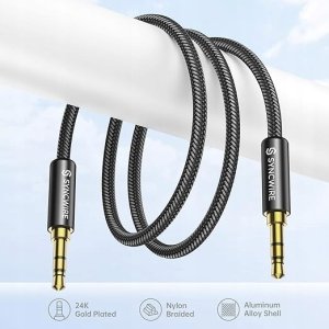 Kabel AUX audio Syncwire 3,5 mm 1m do słuchawek, iPhone iPod iPad czarny 2
