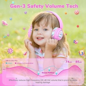 Słuchawki iClever Bezprzewodowe dla dzieci Bluetooth 85 dBA BTH22 kolorowe 2