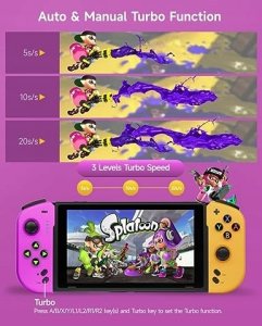 Pad EasySMX Bezprzewodowy STK-7046 do Nintendo fioletowy-pomarańczowy 2