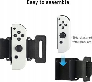 2x Opaska pasek na rękę do konsoli N-S 2 Joy-PAD elastyczny czarne 2