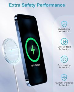 Ładowarka Magnetyczna bezprzewodowa szybka ładowarka Mag-Safe 15W (2 sztuki) 3