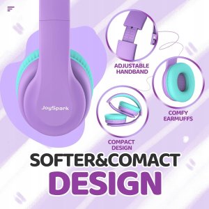Słuchawki Bluetooth dla dzieci JoySpark 85/94dB 60h fioletowe 4