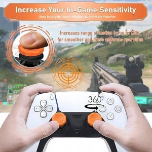 4szt Silikonowych nakładek do kontrolerów PS4 i PS5 na joystick pomarańczow 4