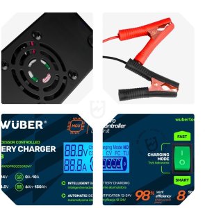 Wuber Prostownik mikroprocesorowy samochodowy 10A 6-150 Ah 2-24 V (W14018) 4
