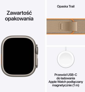 Smartwatch Apple Watch Ultra 4 GPS + Cellular 49mm Naturaln Titanium / Trail Loop M/L Piaskowy  (MJAQ4ET/A) 7