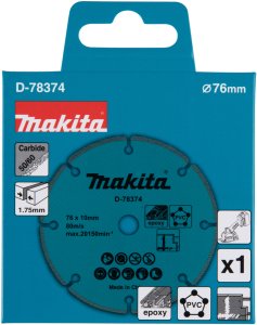 Makita Tungsten carbide grit blade 76MM D-78374 2