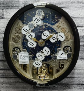 Seiko Zegar ścienny QXM622B melodie westminster ruchome cyfry kryształki 40x43,5 cm 2