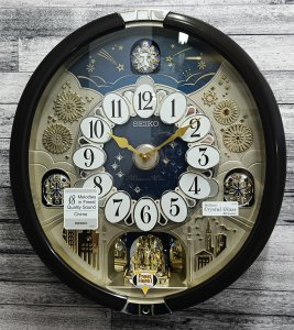 Seiko Zegar ścienny QXM622B melodie westminster ruchome cyfry kryształki 40x43,5 cm 3