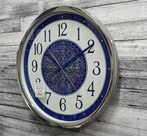 Seiko Zegar ścienny QXA870S 40 cm srebrny świecący . 4