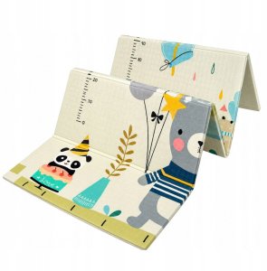 LeanToys Mata edukacyjna do raczkowania piankowa składana dwustronna pandy 180x150cm 3