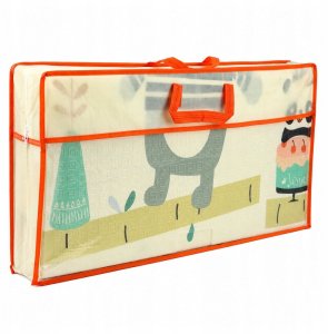 LeanToys Mata edukacyjna do raczkowania piankowa składana dwustronna pandy 180x150cm 4