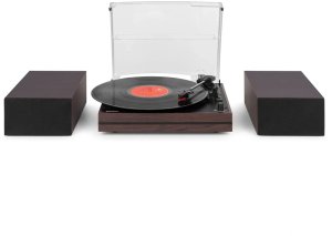 Gramofon Audizio Z głośnikami Akron - ciemne drewno one size 12