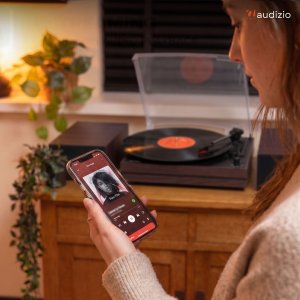 Gramofon Audizio Z głośnikami Akron - ciemne drewno one size 16