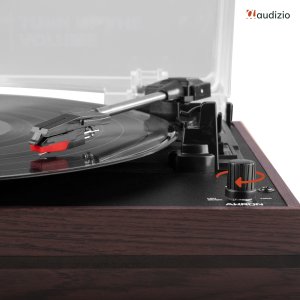 Gramofon Audizio Z głośnikami Akron - ciemne drewno one size 18