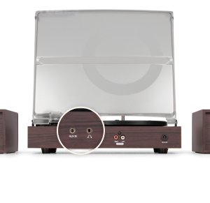 Gramofon Audizio Z głośnikami Akron - ciemne drewno one size 20