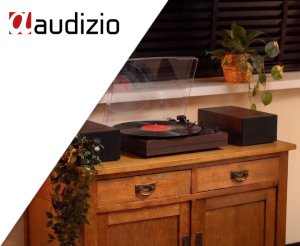Gramofon Audizio Z głośnikami Akron - ciemne drewno one size 2