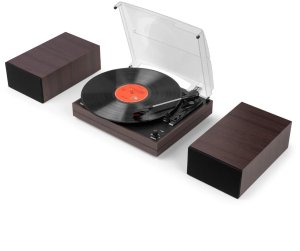 Gramofon Audizio Z głośnikami Akron - ciemne drewno one size 4