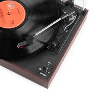 Gramofon Audizio Z głośnikami Akron - ciemne drewno one size 8