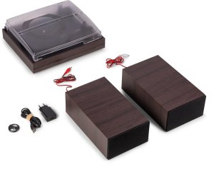 Gramofon Audizio Z głośnikami Akron - ciemne drewno one size 10