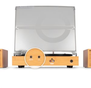 Gramofon Audizio Z głośnikami Akron - bambusowe drewno one size 18