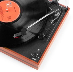 Gramofon Audizio Z głośnikami Akron - drewno wiśniowe one size 11