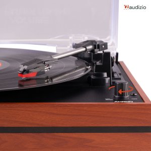 Gramofon Audizio Z głośnikami Akron - drewno wiśniowe one size 17