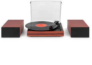 Gramofon Audizio Z głośnikami Akron - drewno wiśniowe one size 4