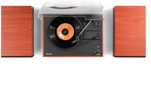 Gramofon Audizio Z głośnikami Akron - drewno wiśniowe one size 7