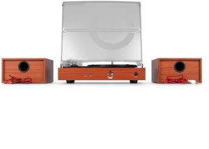 Gramofon Audizio Z głośnikami Akron - drewno wiśniowe one size 8