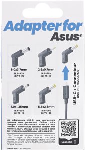 Adapter USB TnB Zestaw adapterów na USB-C Pd 4x adapter do Asus 90w Yx-20 Yx-19 Yx-15 Yx-06 / Chtipas (SB12256) 6
