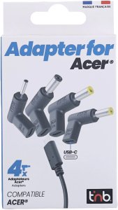 Adapter USB TnB Zestaw adapterów USB-C Pd 4x adapter do Acer - 90w Yx-01 Yx-05 Yx-21 Yx-06 / Chtipac (SB12258) 3
