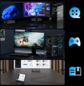 Adapter AV PNY Adapter przejściówka z Display Port DP męski do HDMI żeński kabel 4K 30Hz 3