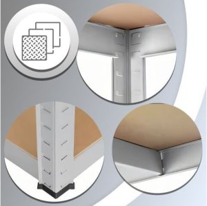 Retoo Regał metalowy magazynowy 2w1 5 półek garażowy 180X90X40CM 750KG-OR1116 (5907056109662) 3