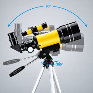 Teleskop LeanToys Astronomiczny Dla Dzieci Statyw Żółty Powiększenie 150x 5