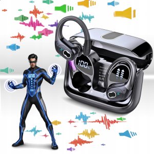 Słuchawki Wenom Bezprzewodowe Bluetooth zauszne dokanałowe sportowe rozmowy Bass 5
