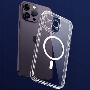 krainaGSM Etui Do Iphone 14 Pro Wzmacniane Do Magsafe Anti Shock Clear Case + Szkło 4