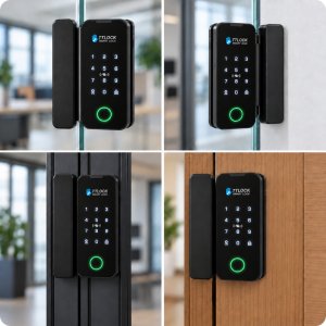 Spreest Zamek elektroniczny do drzwi szklanych na kod szyfr odcisk palca TTLOCK 3